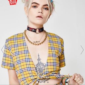 OMIGHTY clueless inspired tie crop top